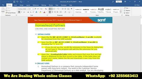 Image result for Word Module 7 Sam End of Module Project 1