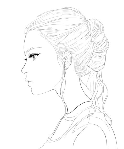 Image result for Girl with Ponytail Drawing the Front