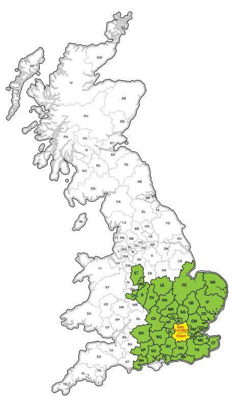 Image result for Chichester Postcode Map
