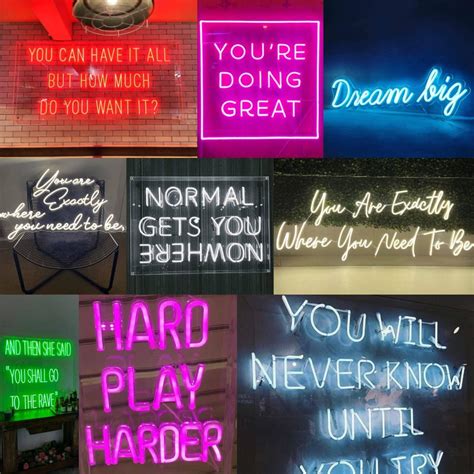 Motivational Quotes in Neon Sign Art Inspirational Quotes in - Etsy UK