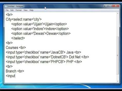 HTML Sign Up Form Code in Notepad に対する画像結果