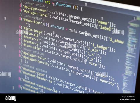 Toradh íomhá ar Computer Screen with JavaScript Code