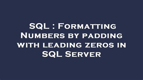Image result for Formatting Numbers in SQL