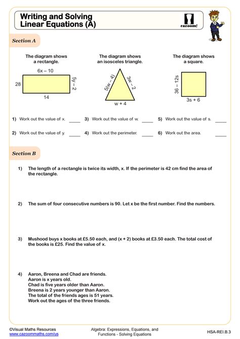 Image result for Solve Linear Equations Worksheet