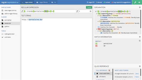 Toradh íomhá ar JavaScript Regex Online