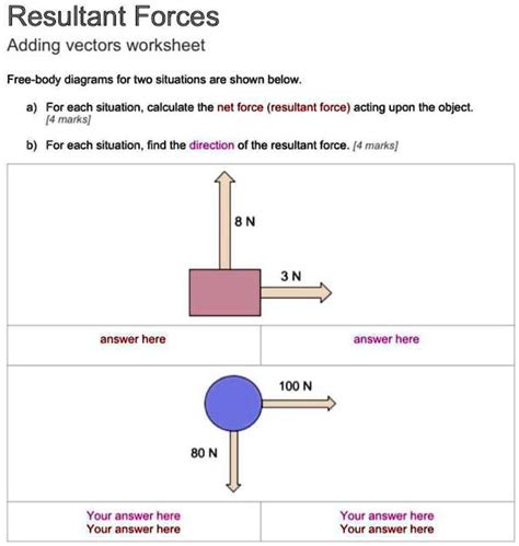Image result for Adding Forces Vectors Worksheet