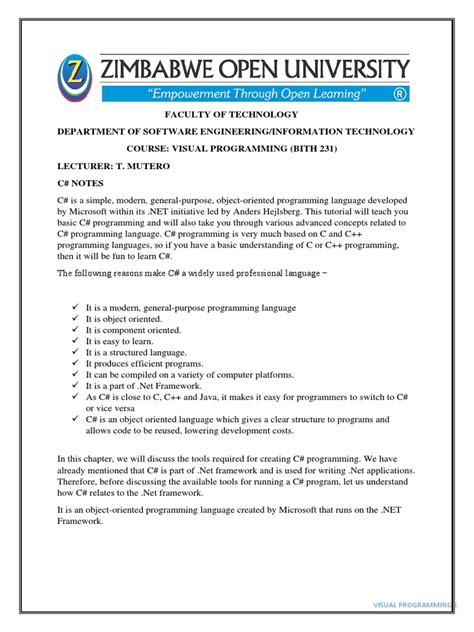 Image result for C# Programming Notes