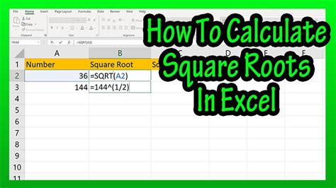 Image result for Square Root Formula in Excel