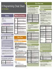 Image result for R Programming Cheat Sheet Beginner