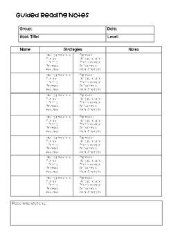 Guided Reading Notes Template に対する画像結果