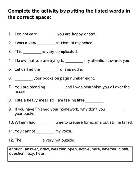 Toradh íomhá ar Free Printable English Lesson Worksheets