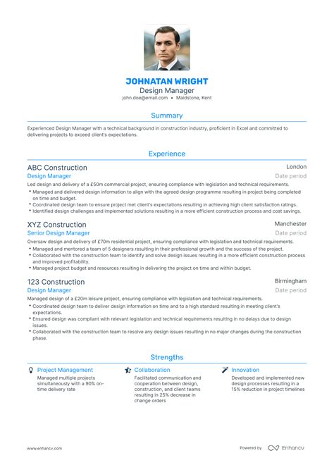 Design Manager Resume Examples に対する画像結果