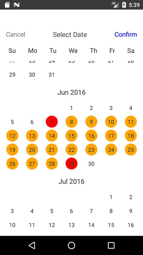 Afbeeldingsresultaten voor React Native Calendar
