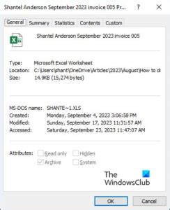 Image result for Document Properties Dialog Box Excel