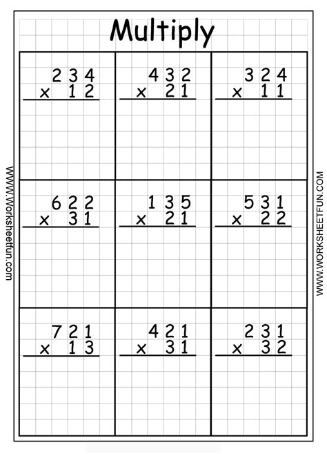 Toradh íomhá ar 4th Grade Math Worksheets 2-Digit Multiplication