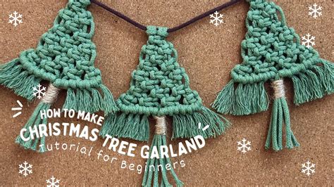 DIY Macrame Christmas Tree Ornaments Garland | Simple & Super Easy to ...