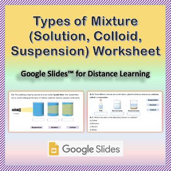 Image result for Suspension Solution Classification Worksheet