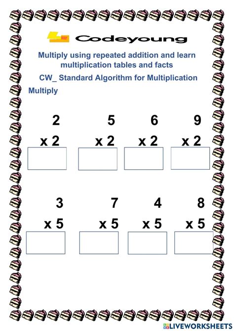 Toradh íomhá ar Standard Algorithm Multiplication Steps