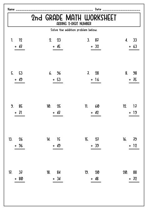 Image result for 2nd Grade Math Homework Printable