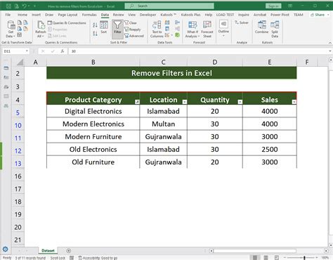 Image result for How to Remove Filter in Excel
