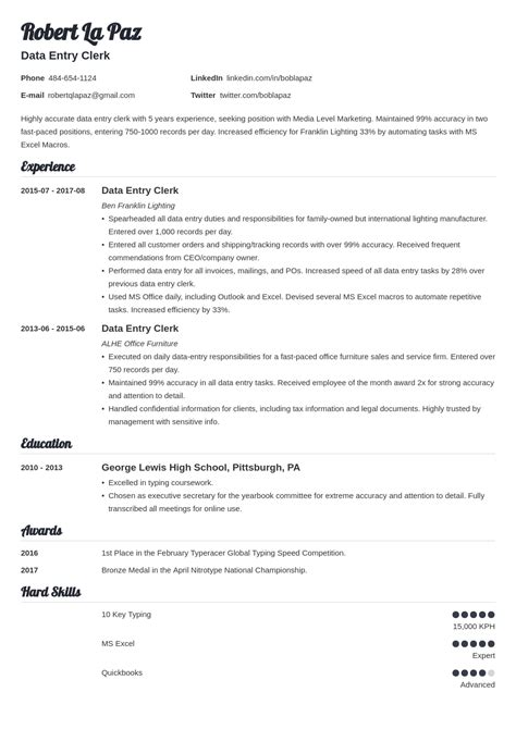 Image result for Data Entry Resume Examples