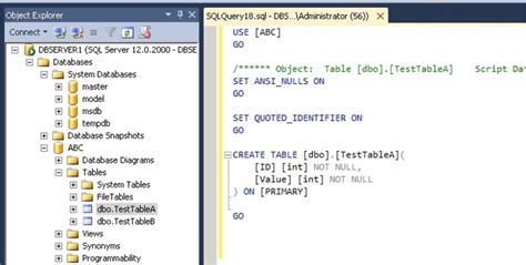Image result for SQL Management Studio Nette Script
