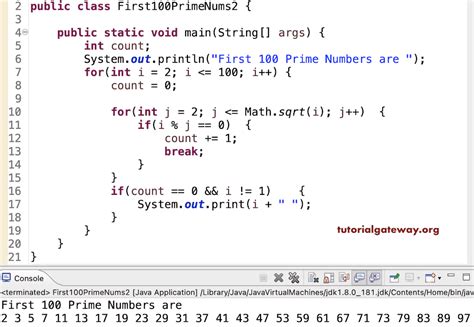 Afbeeldingsresultaten voor Prime Number Java Program Logic