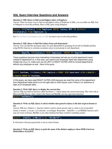 Afbeeldingsresultaten voor SQL Query Interview Questions
