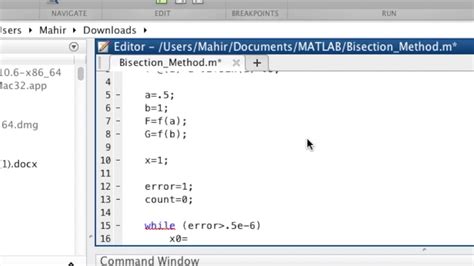 Image result for Bisection Matlab Code