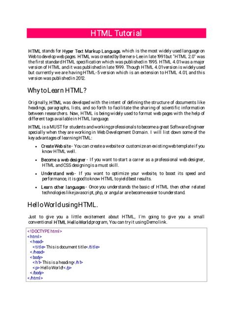 Image result for HTML for Beginners PDF