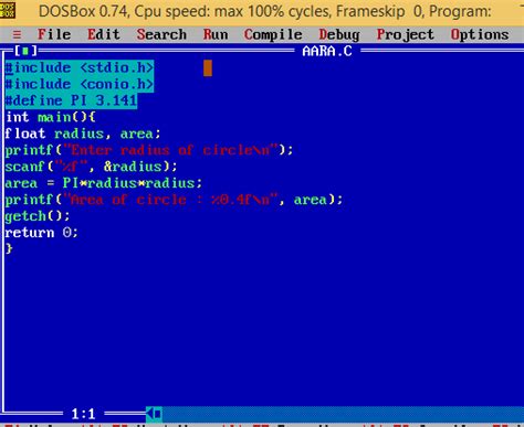 Image result for C Programming Code Fpor Area of a Cicirle