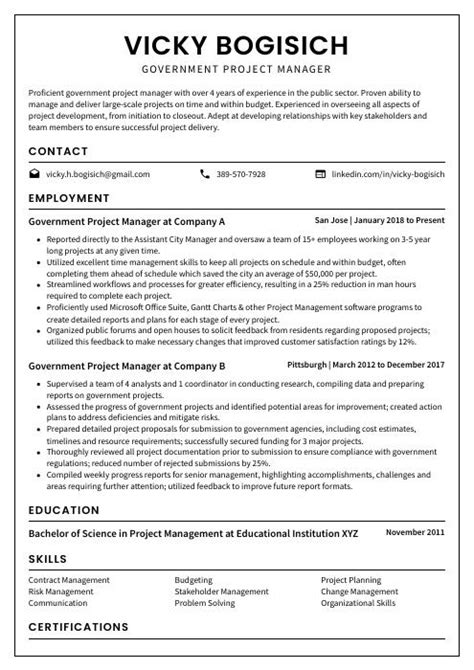 Image result for Government Program Manager Resume Sample