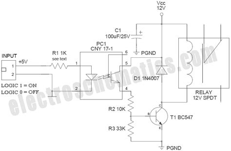 Image result for Optocoupler Relay Driver Circuit