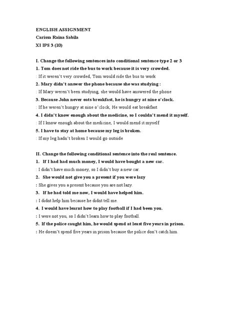 Image result for Conditional Writing Task Sentences