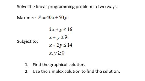 Toradh íomhá ar Linear Programming Worksheep 1