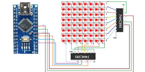 Image result for Arduino 8X8 LED Matrix 74HC595 Code