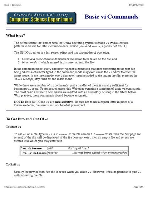 Toradh íomhá ar Basic Vi Commands List