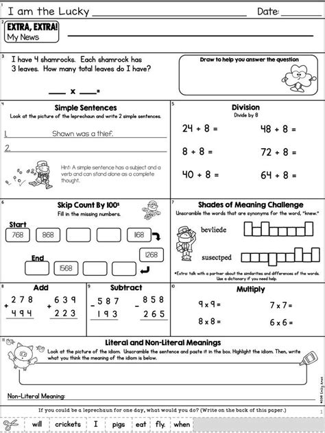 Image result for 3rd Grade Math Morning Work