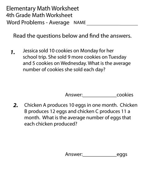 4th Grade Math Worksheets Printable Word Problems に対する画像結果
