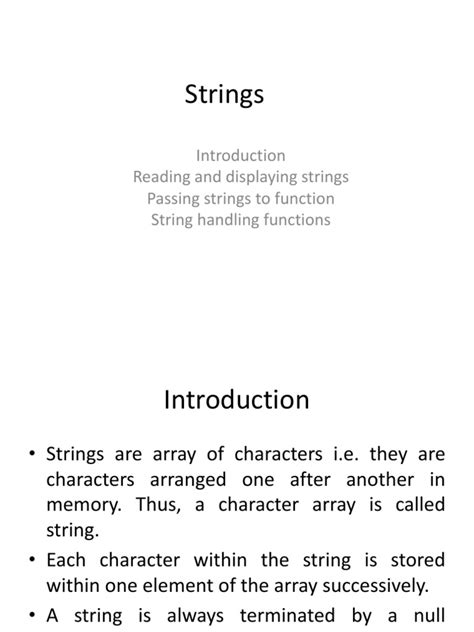 Strings: Reading and Displaying Strings Passing Strings To Function ...