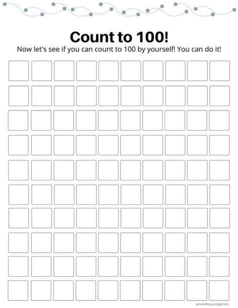 Image result for 100 Counting Chart Printable