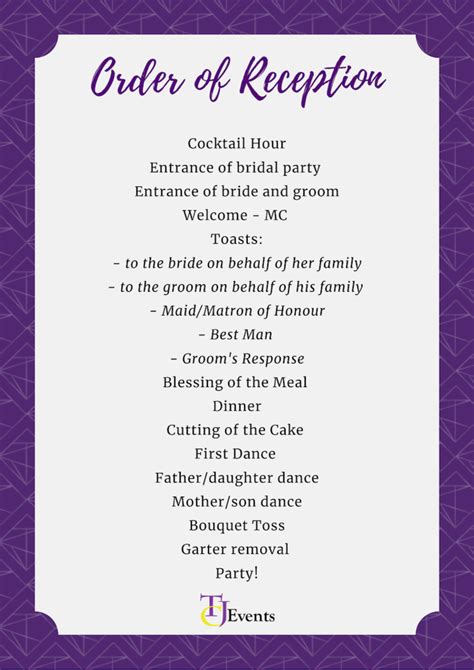 Traditional Wedding Reception Program List に対する画像結果