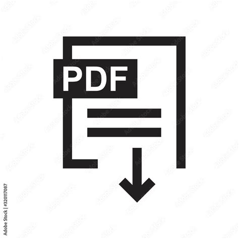 Vecteur Stock Download pdf icon template black color editable. Download ...