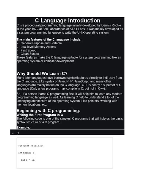 Image result for C Programming Language Documentation
