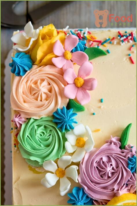 Image result for Simple 2 Layers Cake Spring Flower