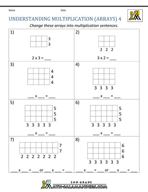 Image result for Multiplication Arrays Printable Worksheets