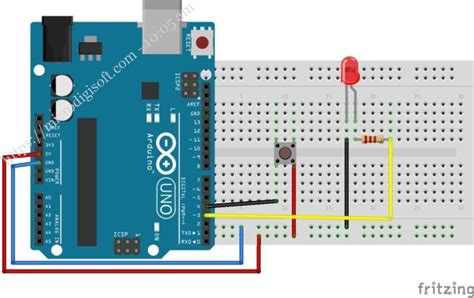 Image result for Arduino with Push Button and LED Code