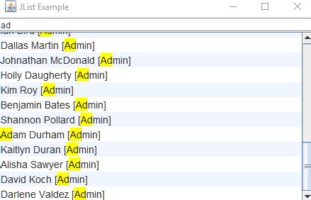 Afbeeldingsresultaten voor Jlist Java Swing