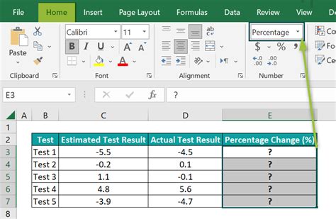 Afbeeldingsresultaten voor Percentage Change Formula Excel
