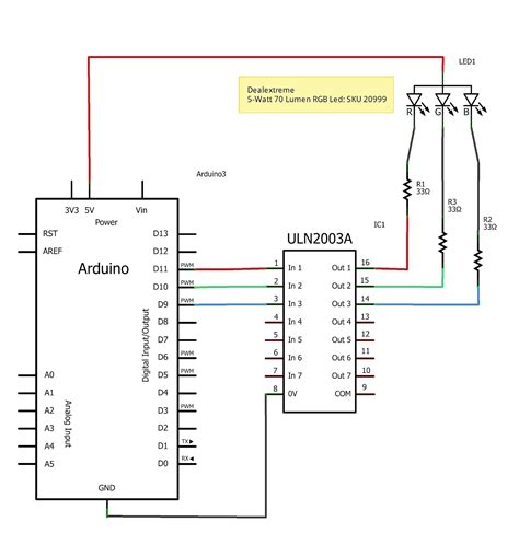 Arduino RGB LED Schematic に対する画像結果